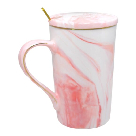 Boss Lady Pink Ceramic Coffee Mug W/Lid & Spoon New in Gift Box - Picture 10 of 11